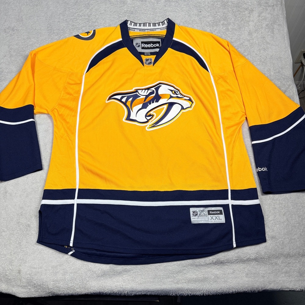 Reebok Nashville Predators NHL Jersey Mens XXL Gold Navy 7185A Fan Gear